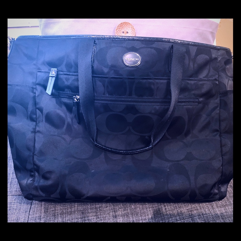 Black Coach Diaper bag